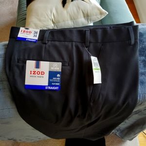 Izod Straight Leg men's dress pants - black, tan and grey 34x34